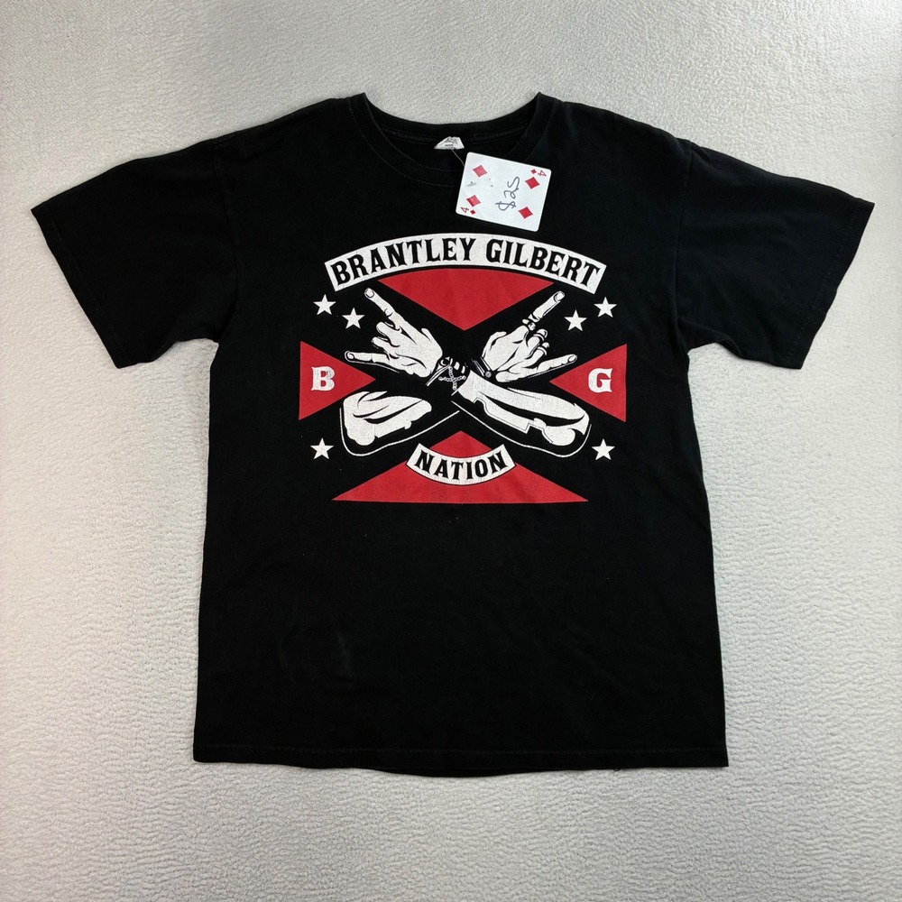 Brantley Gilbert Nation T Shirt Men M Black Stone Cold Country Music God Concert